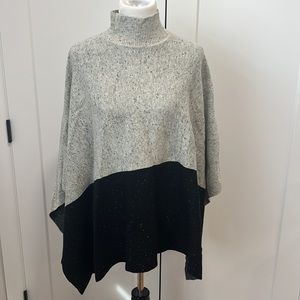 NWT Ann Taylor Black and Gray Poncho